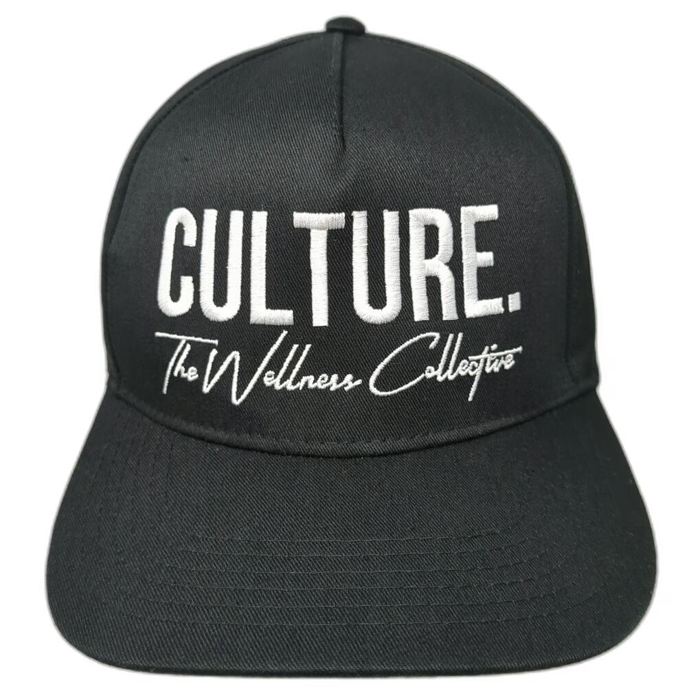 OTTO 5 Panel Black One Size Culture The Wellness Collective Snapback Hat Flat